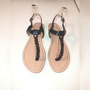 Women's Trendy Summer Shiny Rhinestone Sandals Flat Slippers Shoes Lightweight